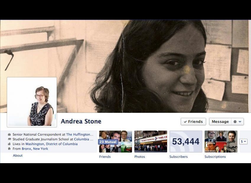 Senior National Correspondent at The Huffington Post <a href="http://www.facebook.com/stone.andrea" target="_hplink">http://www.facebook.com/stone.andrea</a>