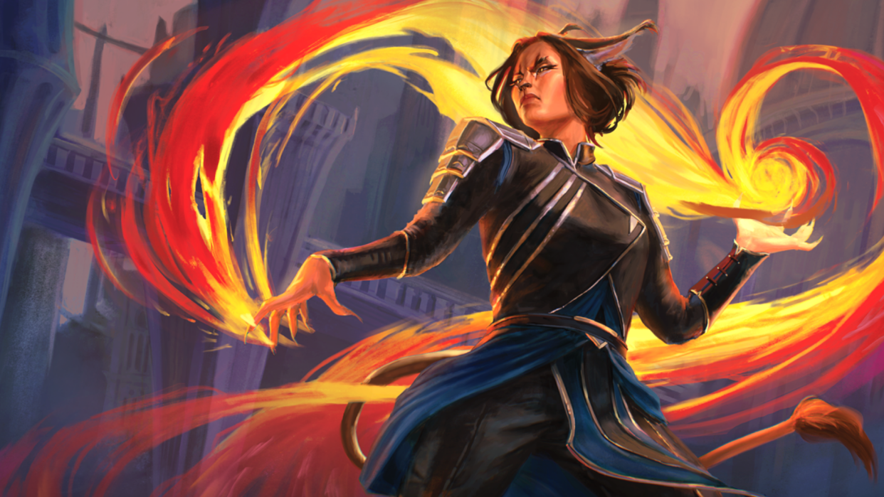  An image of a fire-flinging sorcerer from Darrington Press and Critical Role's Daggerheart, which is in open beta testing now. 