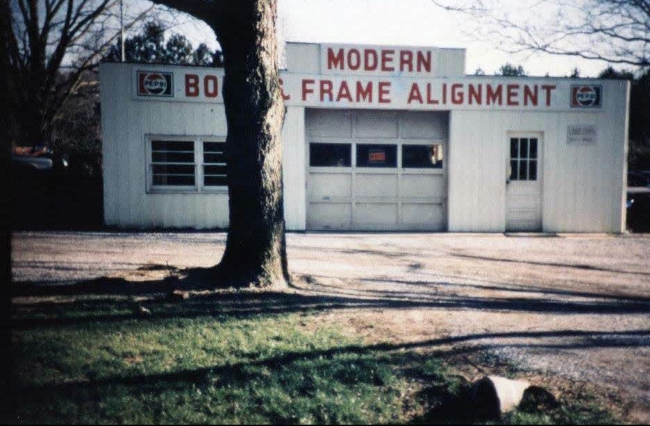 The original Modern Body Shop was opened in 1972 by Gene Sapp on Hull Road in Athens. This photo is from the 1970s.
