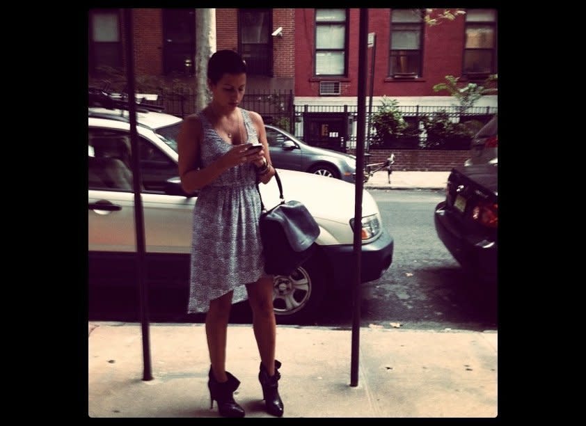 Wearing an unexpected mix of Givenchy booties and a summer dress from Twelfth St. by Cynthia Vincent for Barneys CO-OP. 