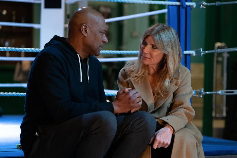 George turns to Cindy for support after his mum's death in EastEnders