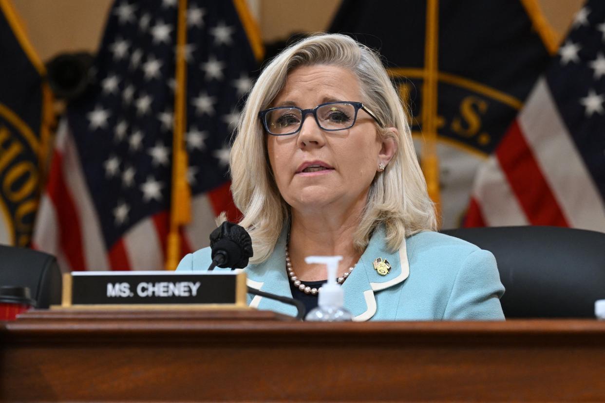 Rep. Liz Cheney (R-Wyo.), vice chairwoman of the Select Committee to Investigate the January 6th Attack on the U.S. Capitol, delivers opening remarks during a hearing on June 13, 2022 in Washington.