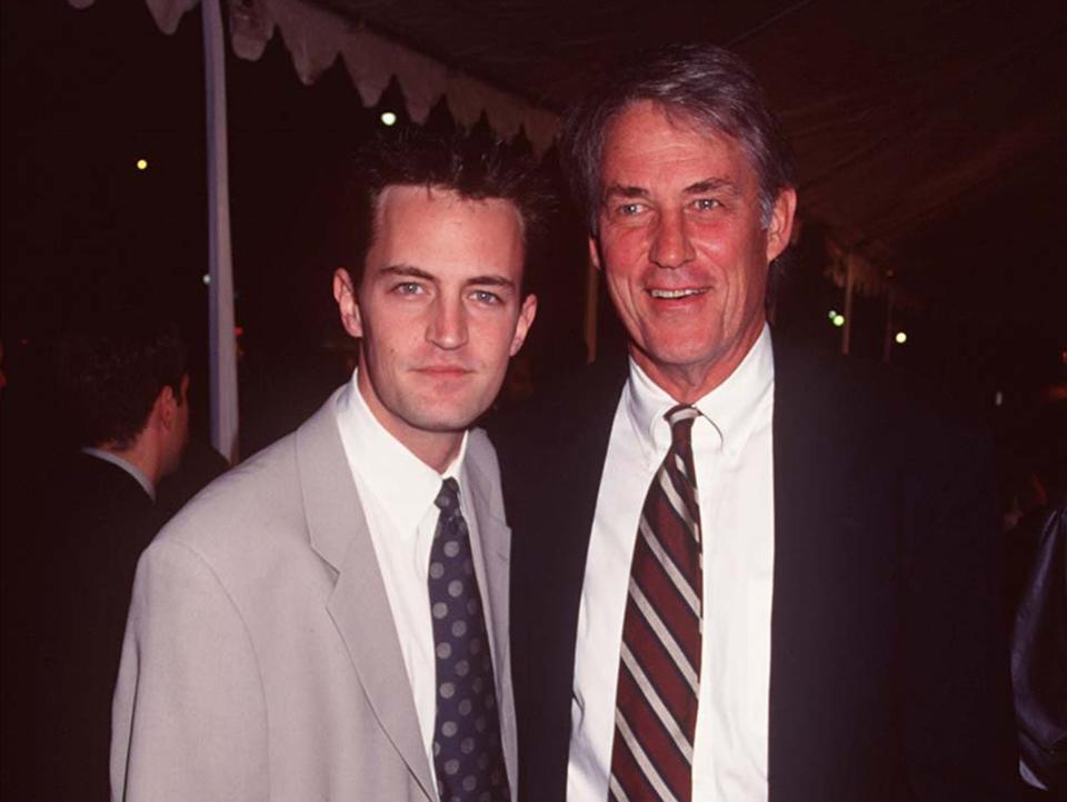 Matthew Perry and John Bennett Perry at the "Fools Rush In" Los Angeles Premiere in February 1997.