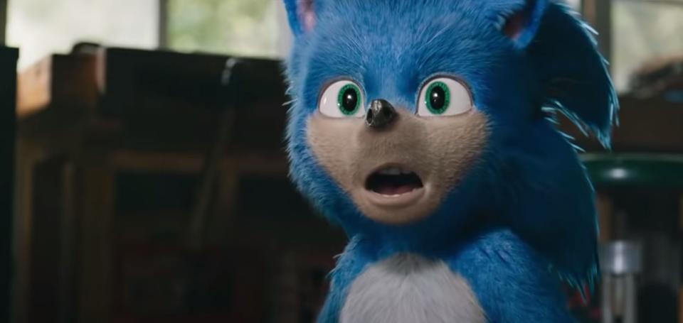Sonic is shook. (Photo: Paramount ("Sonic" trailer))