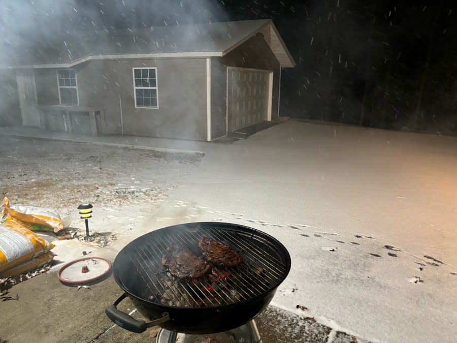 BBQ and snow in Camden (Courtesy: Larry Lee)