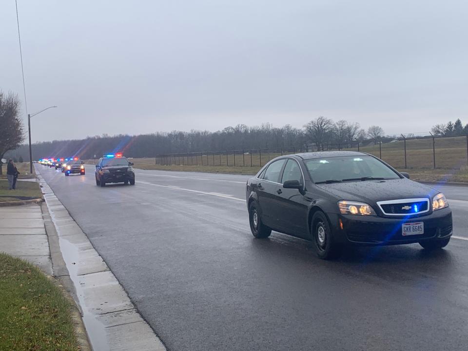 Law enforcement agencies across the Miami Valley and Ohio gathered in Richmond, Indiana Saturday to say goodbye to Preble County Sheriff’s Deputy Joshua Hamilton.