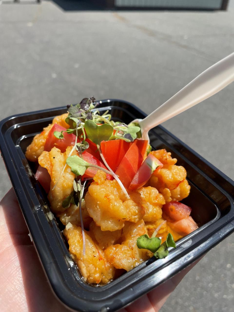 Shrimp arrabbiata from the L'Acquario food truck at Monmouth Park Racetrack's recent food truck festival.