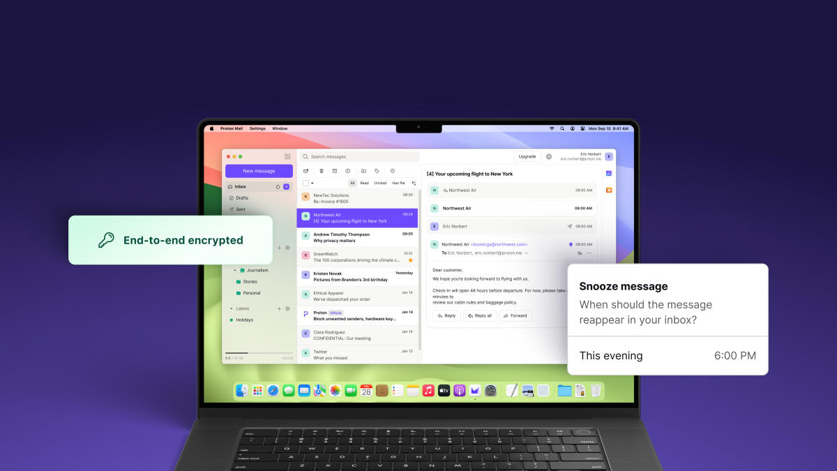 Techmeme: Privacy-focused developer Proton launches an app in beta for  Windows and macOS that includes Proton Mail and Proton Calendar, ahead of a  wider early 2024 launch (Will Shanklin/Engadget)