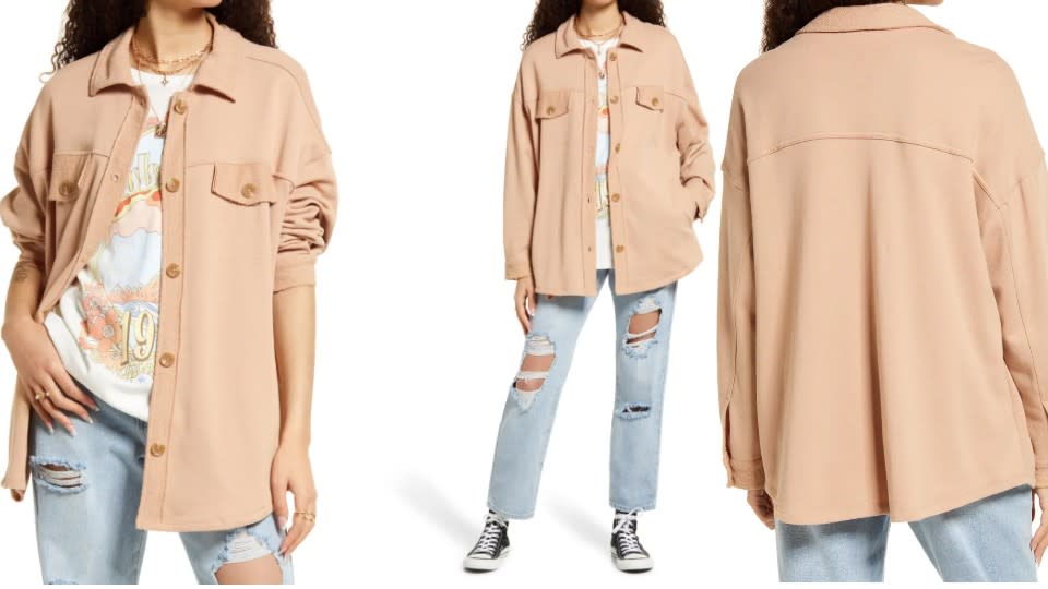 BP. Oversize Cotton Blend Shirt Jacket - Nordstrom, $27 (originally $55)