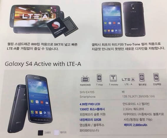 South Korea may get a Galaxy S4 Active with LTE-A, processor and camera upgrades
