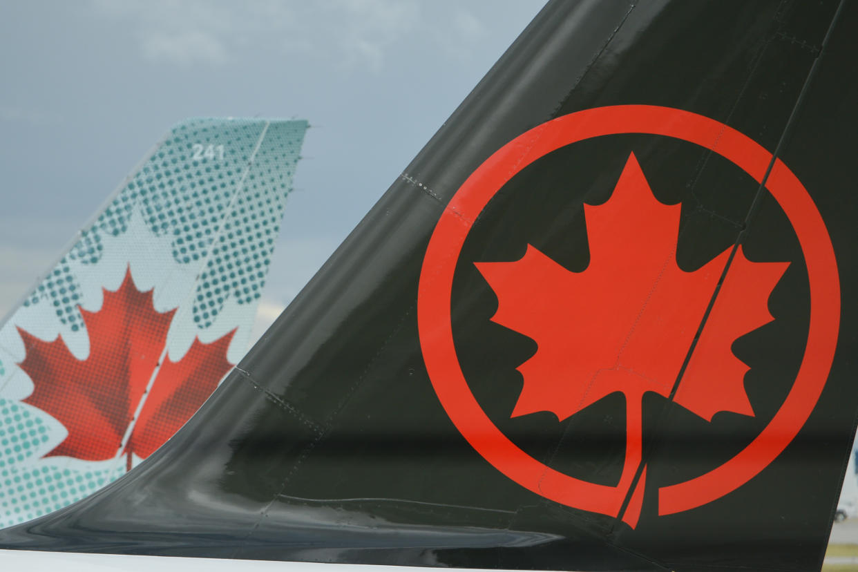 A view of Air Canada planes at Calgary International Airport.
On Monday, September 10th, 2018, in Calgary, Alberta, Canada. (Photo by Artur Widak/NurPhoto via Getty Images)