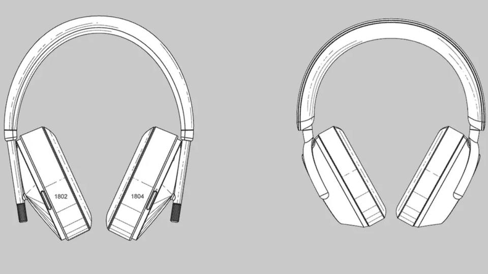 Images of sonos headphone renderings from the Sonos headphones patent.
