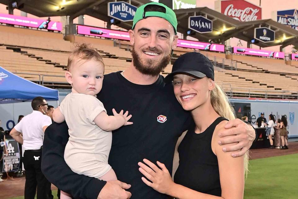 <p>Stefanie Keenan/Getty</p> Cody Bellinger and Chase Carter attend Ping Pong 4 Purpose at Dodger Stadium on August 08, 2022 in Los Angeles, California.  