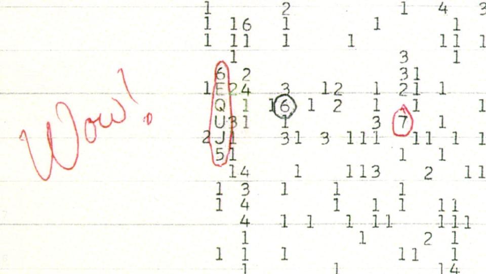 <div class="inline-image__caption"><p>The original printout of the Wow! signal with Jerry Ehman’s handwritten exclamation.</p></div> <div class="inline-image__credit">NAAPO</div>