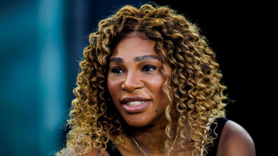 PHOTO: Serena Williams watches a soccer match between the United States and China PR, Dec. 2, 2023, in Fort Lauderdale, Fla.  (James Gilbert/Getty Images)