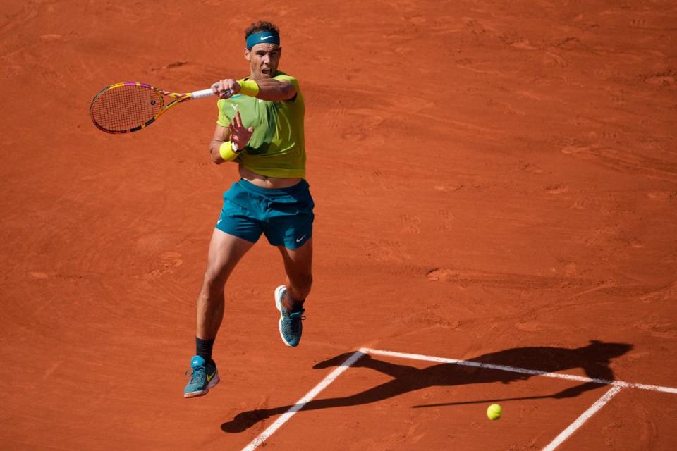 Rafael Nadal on his way to victory (Christophe Ena/AP) (AP)