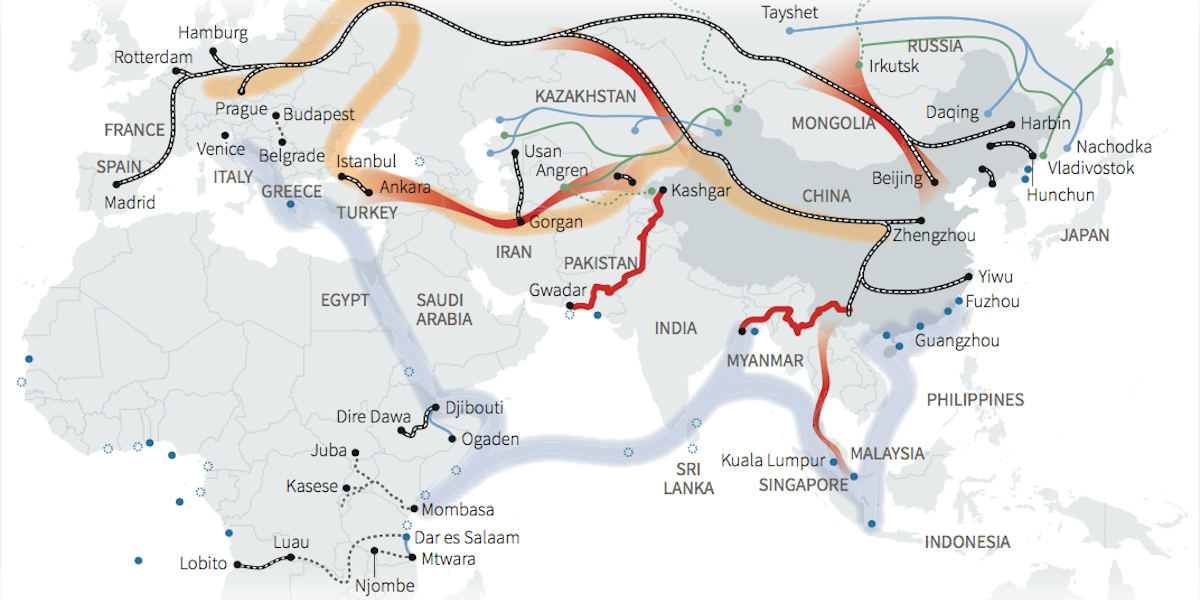 one belt one road land sea routes