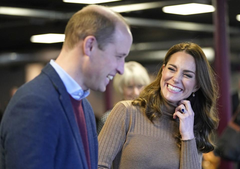 <p>Will and Kate laughed during a visit to Lancashire, England. </p>