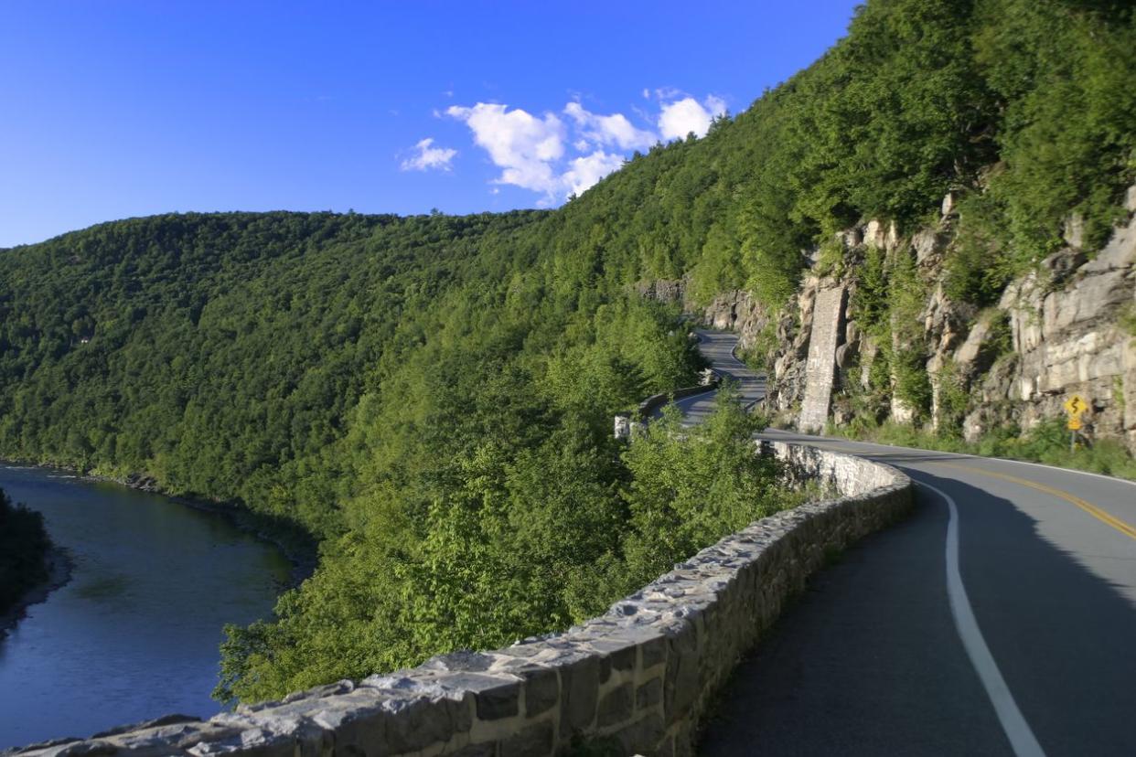 Scenic Route 97 in Catskills Mountains