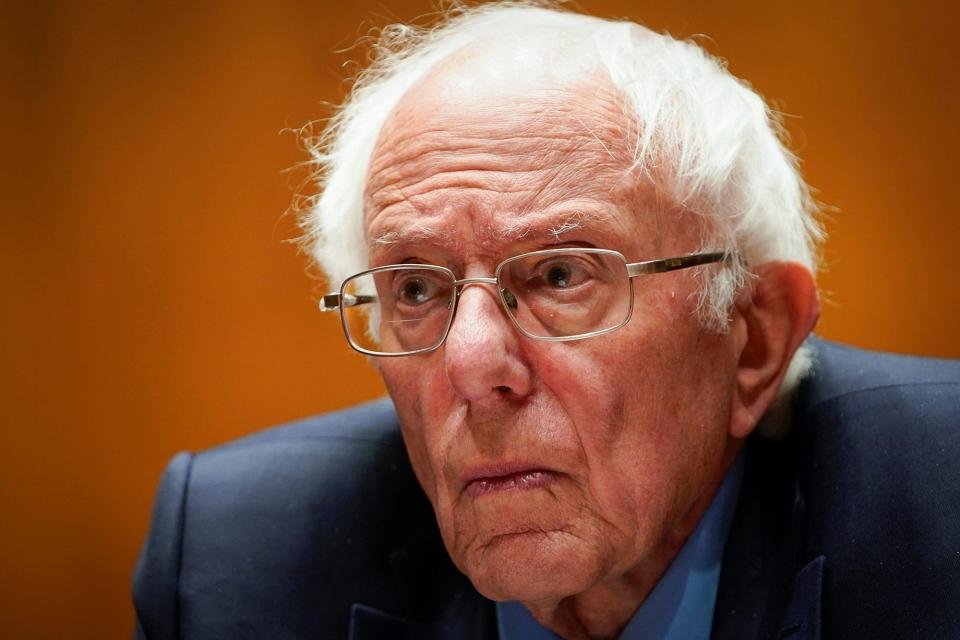 Sen. Bernie Sanders, I-Vt., photographed in the Health, Education, Labor, and Pensions (HELP) committee hearing room in the Dirksen Senate building on Capitol Hill in Washington, Wednesday, May 1, 2024. Sanders is the Chair of the committee.