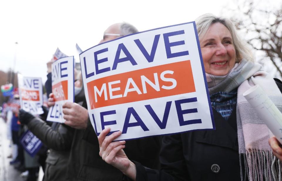 Leave voters in Westminster this week (PA)