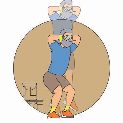 <p><strong>How</strong>: Stand tall, feet hip-width apart. Go down into a squat position and explode off the floor, jumping as high as you can. Allow your knees to bend to 45 degrees when you land. </p><p><strong>Why</strong>: Strengthens the glutes and builds explosive power. </p>