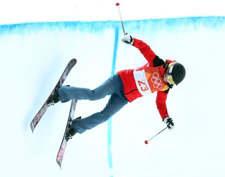 Freestyle Skiing - Pyeongchang 2018 Winter Olympics - Women's Ski Halfpipe Qualifications - Phoenix Snow Park - Pyeongchang, South Korea - February 19, 2018 - Elizabeth Marian Swaney from Hungary competes. REUTERS/Mike Blake