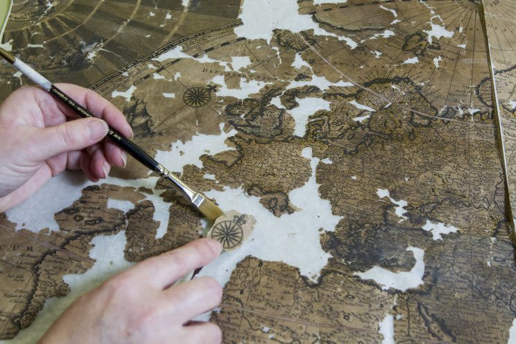 The map had to be divided into eight sections for cleaning (Picture: SWNS)