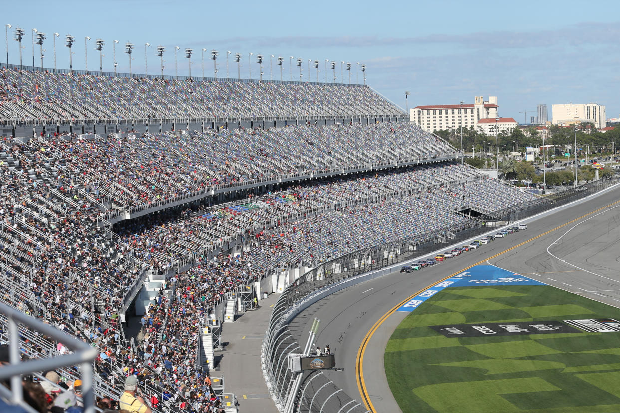 DAYTONA, FL - FEBRUARY 09: A general view of the race during the Busch Clash at DAYTONA on February 9, 2020 at Daytona International Speedway in Daytona Beach, Fl. (Photo by David Rosenblum/Icon Sportswire via Getty Images)