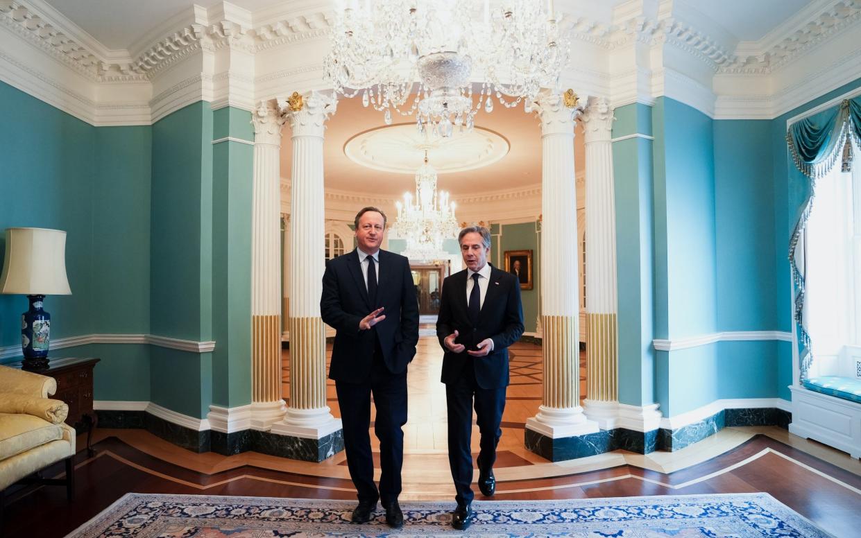 Foreign Secretary David Cameron holds a meeting with United States Secretary of State, Antony Blinken on his visit to Washington