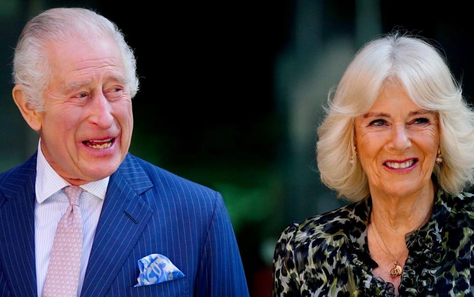 King Charles III, patron of Cancer Research UK and Macmillan Cancer Support, and Queen Camilla, arrive for a visit to University College Hospital Macmillan Cancer Centre, London on Saturday