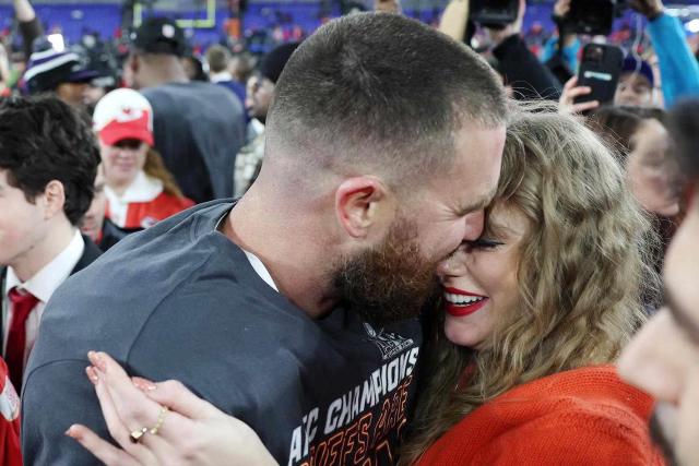 Travis Kelce Says Celebrating with Taylor Swift After AFC