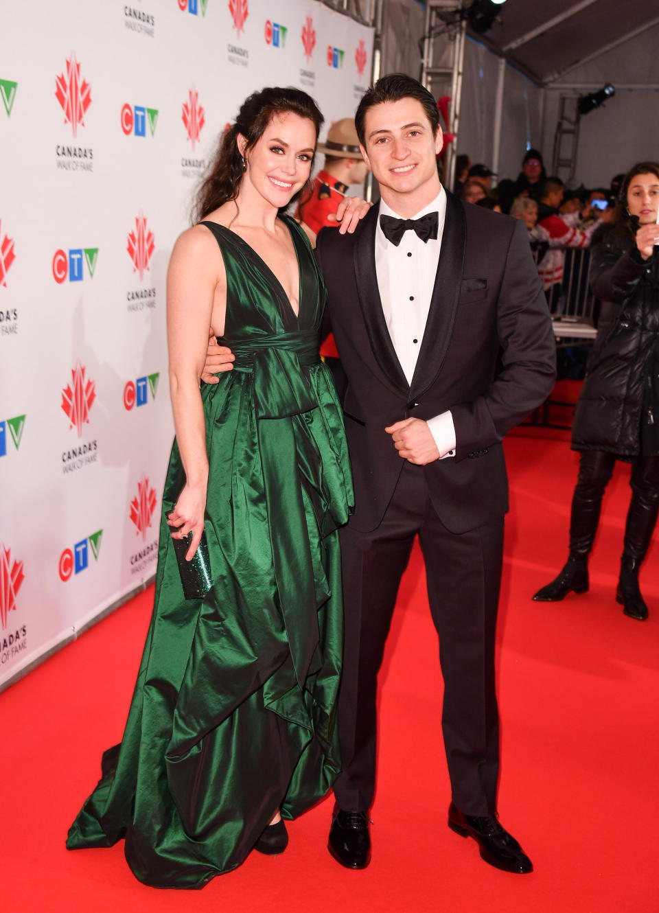 Virtue and ice dancing partner Scott Moir at their induction into Canada's Walk of Fame.  (Photo by George Pimentel/Getty Images)