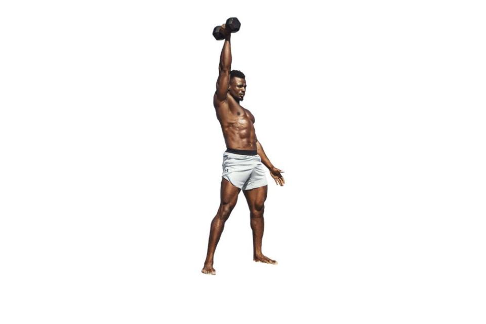 a person lifting weights