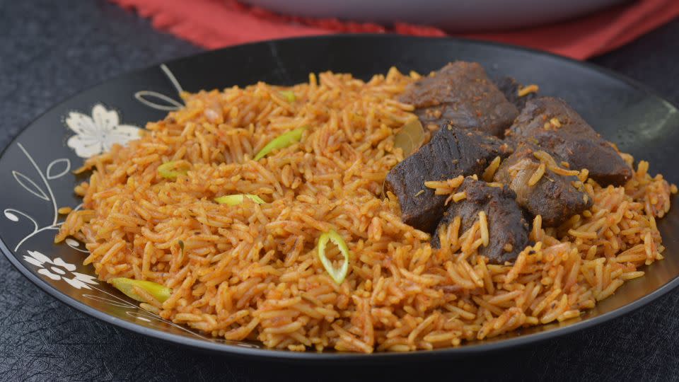 What sets apart Lola Osinkolu's Nigerian jollof rice is the added step of roasting the bell peppers, tomatoes, onion and garlic.  - Courtesy Chef Lolas Kitchen