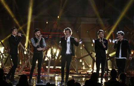 Music group One Direction performs "Story of My Life" at the 41st American Music Awards in Los Angeles, California November 24, 2013. REUTERS/Lucy Nicholson