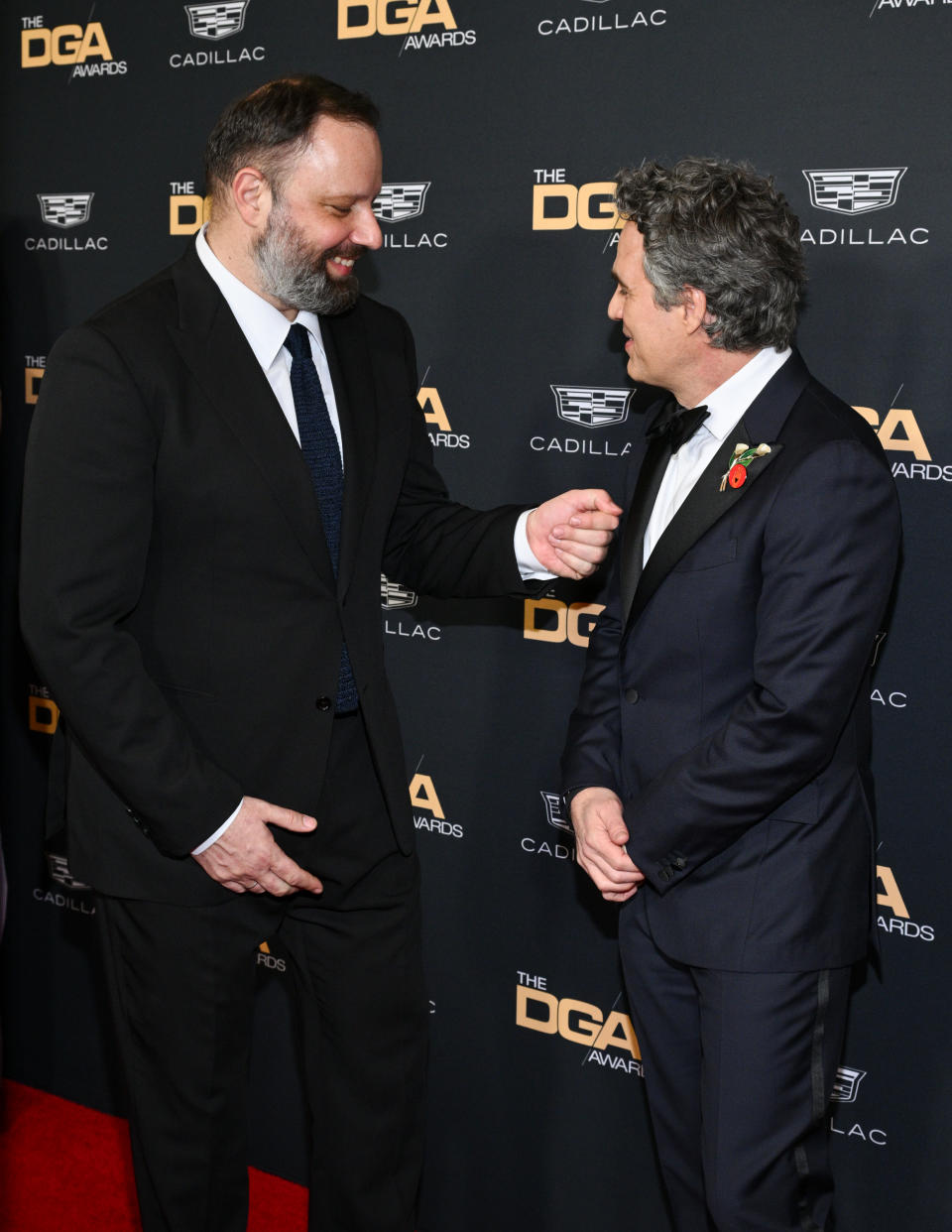 <em>Yorgos Lanthimos and Mark Ruffalo at the 76th Annual DGA Awards held at the Beverly Hilton Hotel on February 10, 2024 in Beverly Hills, California.</em>