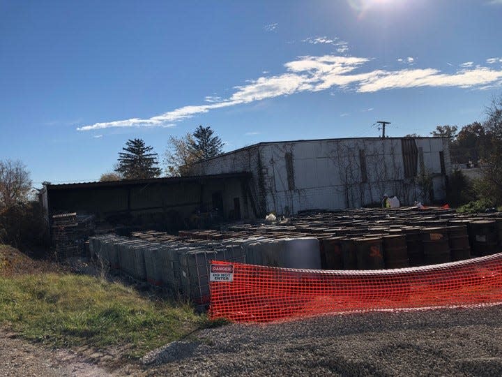 Some of the hazardous waste materials found at the former Quality Chemical brownfield site at 209-217 S. 21st St. in Newark.