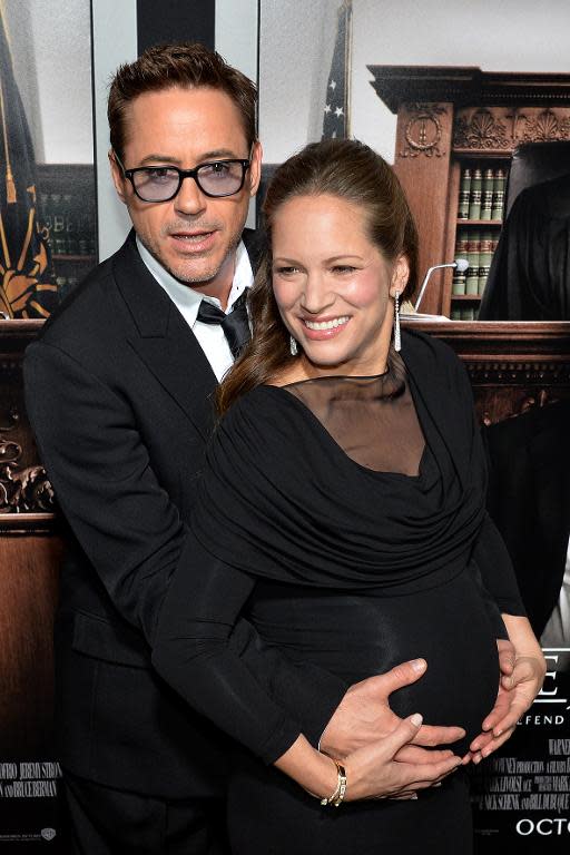 Robert Downey Jr and his wife, producer Susan Downey, arrive for the Los Angeles premiere of 'The Judge', at AMPAS Samuel Goldwyn Theater in Beverly Hills, California, on October 1, 2014