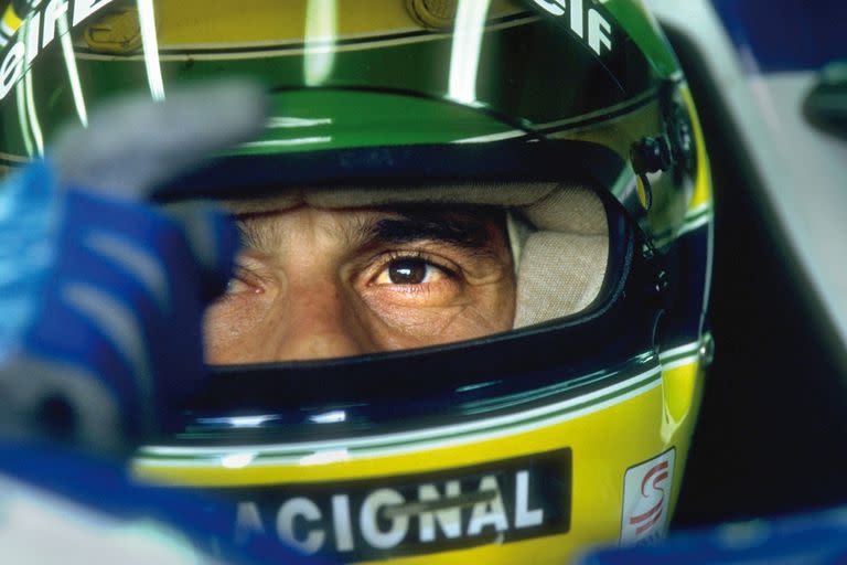Ayrton Senna listo para partir en el GP de San Marino, en Imola, en 1994
