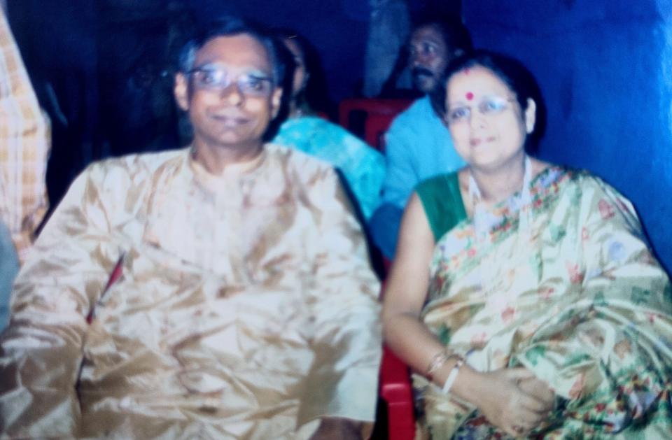 Late Narayan Mitra with his wife on their 25th marriage anniversary.