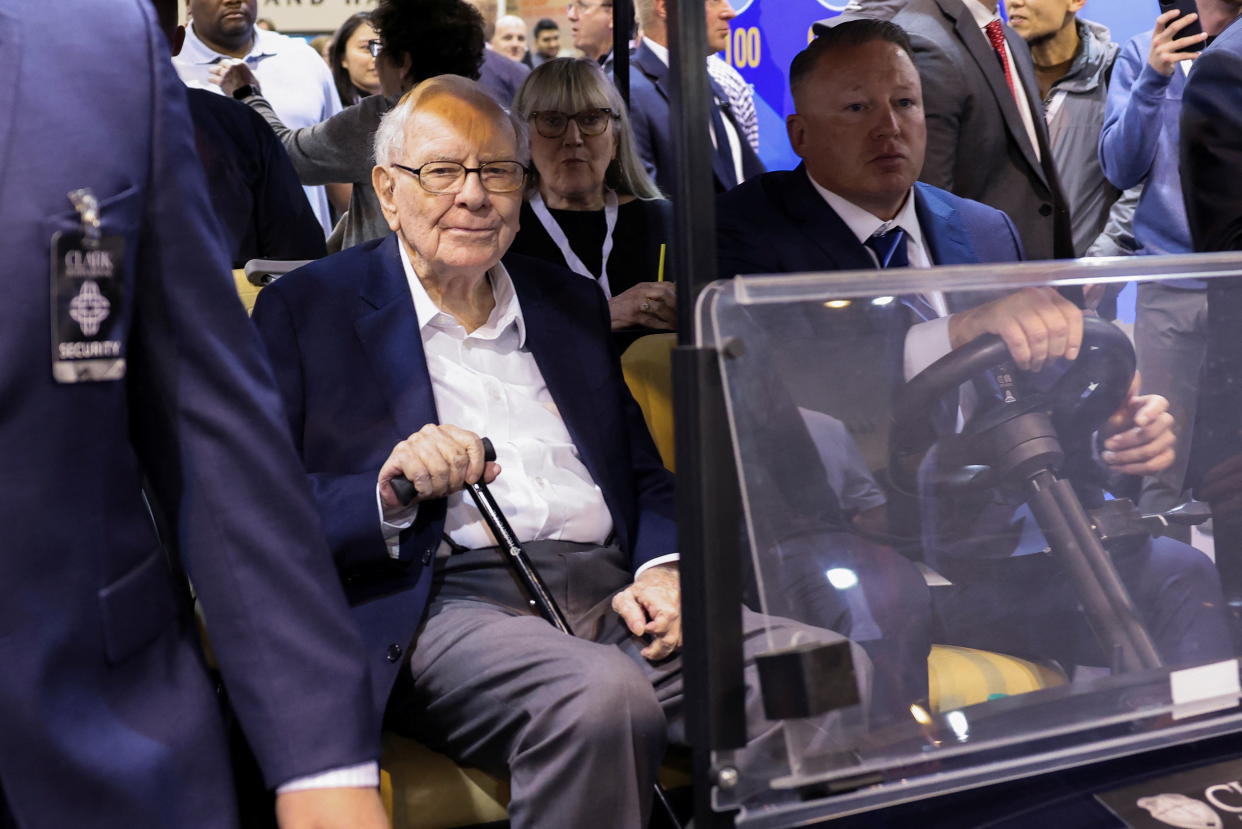 Berkshire Hathaway Chairman Warren Buffett attends the Berkshire Hathaway Inc annual shareholders' meeting in Omaha, Nebraska, U.S., May 3, 2024. REUTERS/Scott Morgan