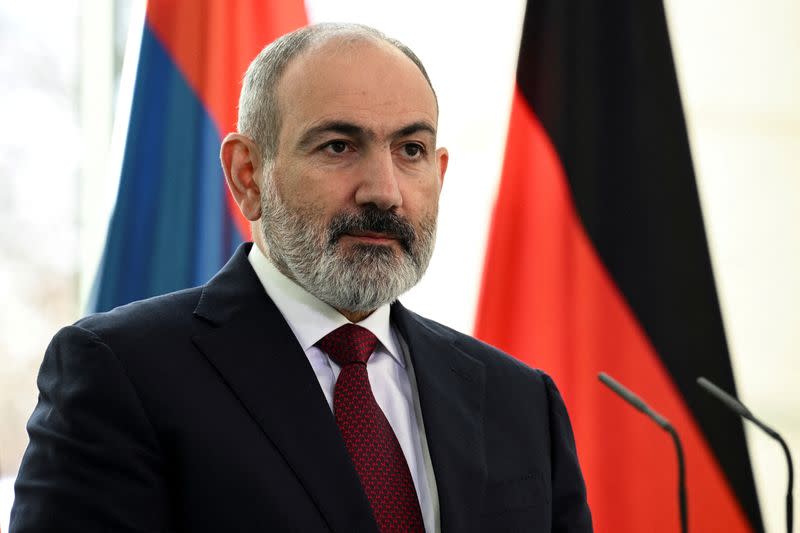 FILE PHOTO: German Chancellor Olaf Scholz and Armenian PM Nikol Pashinyan hold a news conference in Berlin