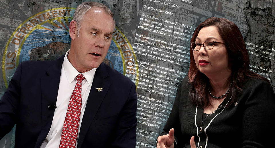 Ryan Zinke, Tammy Duckworth. (Photo illustration: Yahoo News; photos: iStockphoto/Getty Images, Chip Somodevilla/Getty Images, J. Scott Applewhite/AP, Alex Brandon/AP, Scott Olson/Getty Images,