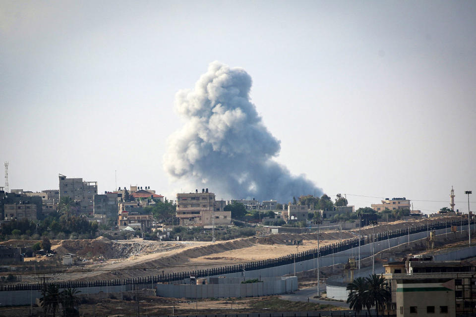 israel hamas conflict smoke destruction explosion (AFP - Getty Images)