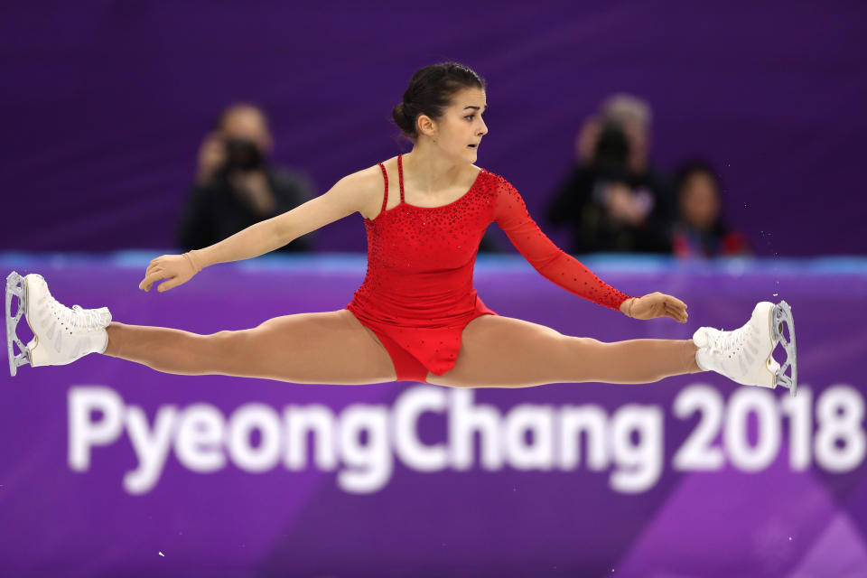 <p>Ivett Toth of Hungary competes during the Ladies Single Skating Free Skating on day fourteen of the PyeongChang 2018 Winter Olympic Games at Gangneung Ice Arena on February 23, 2018 in Gangneung, South Korea. (Photo by Richard Heathcote/Getty Images) </p>