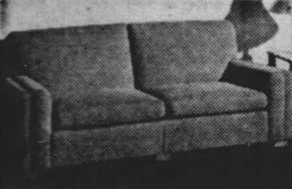 A 1948 mid-century sofa from Kroehler Manufacturing in Binghamton.