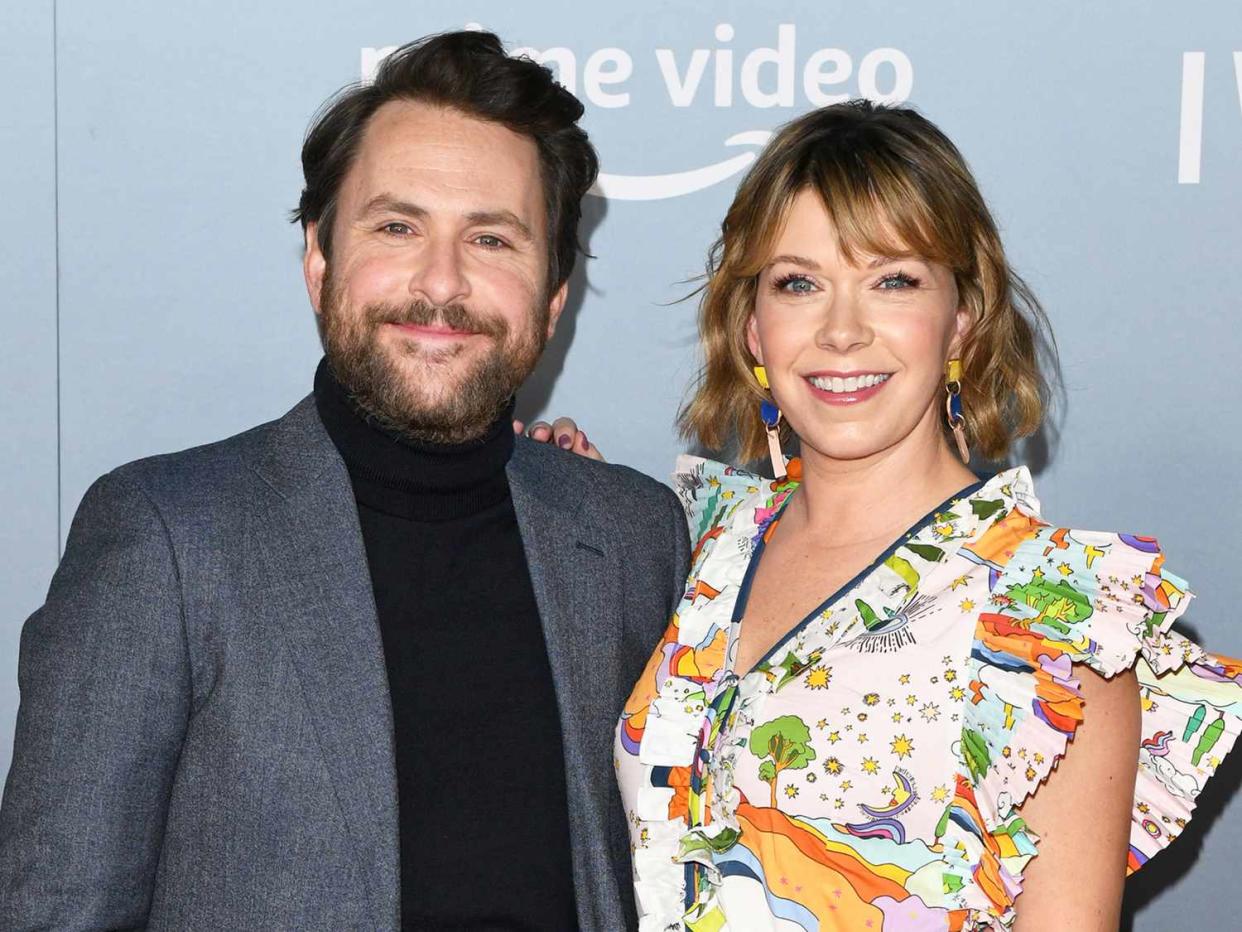Charlie Day and Mary Elizabeth Ellis attend the Los Angeles Premiere of Amazon Prime's "I Want You Back" at ROW DTLA on February 08, 2022 in Los Angeles, California