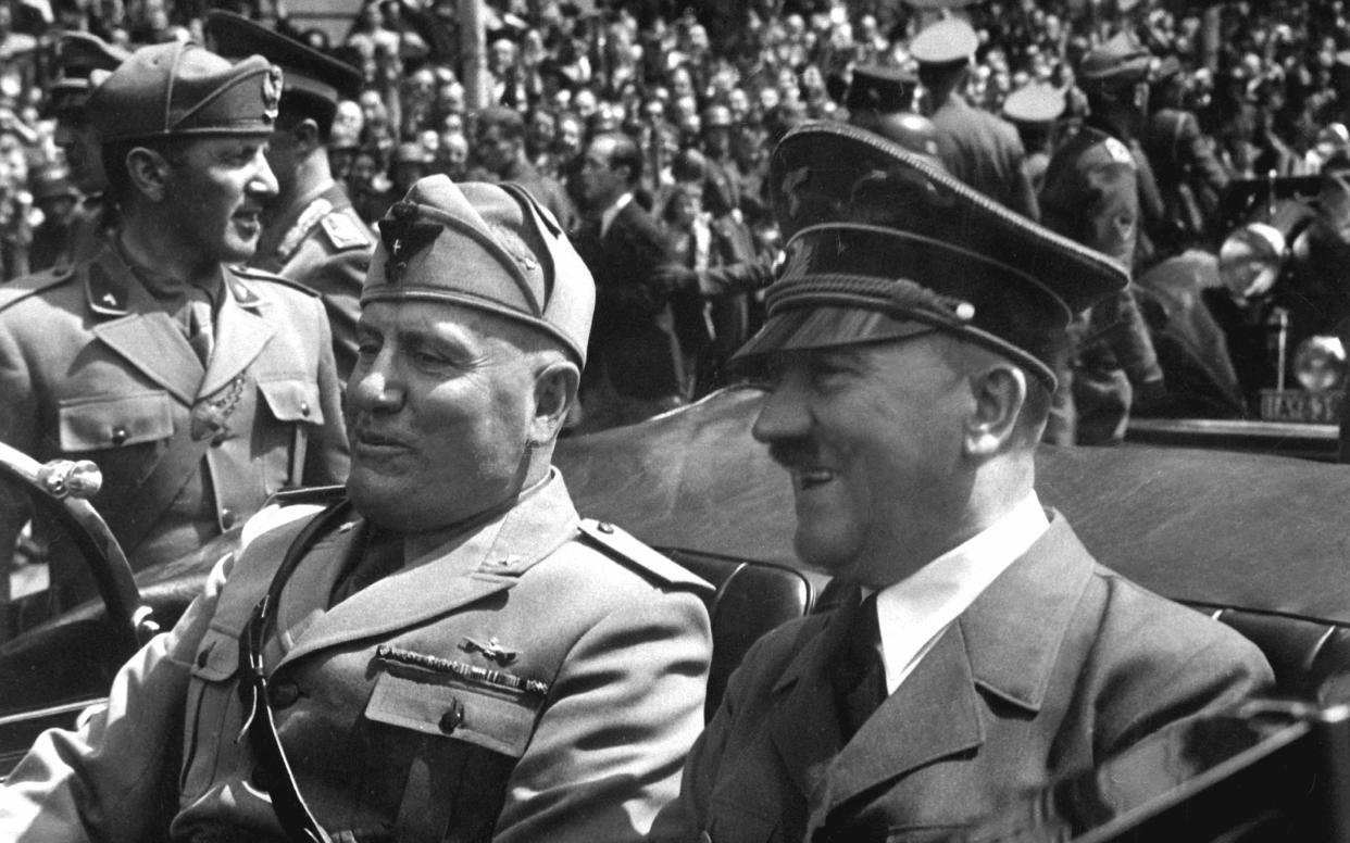 Benito Mussolini and Adolf Hitler in Munich, 1940 - This content is subject to copyright.