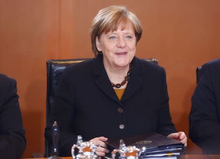 German Chancellor Angela Merkel arrives for the weekly cabinet meeting in Berlin, Germany, January 6, 2016. REUTERS/Hannibal Hanschke